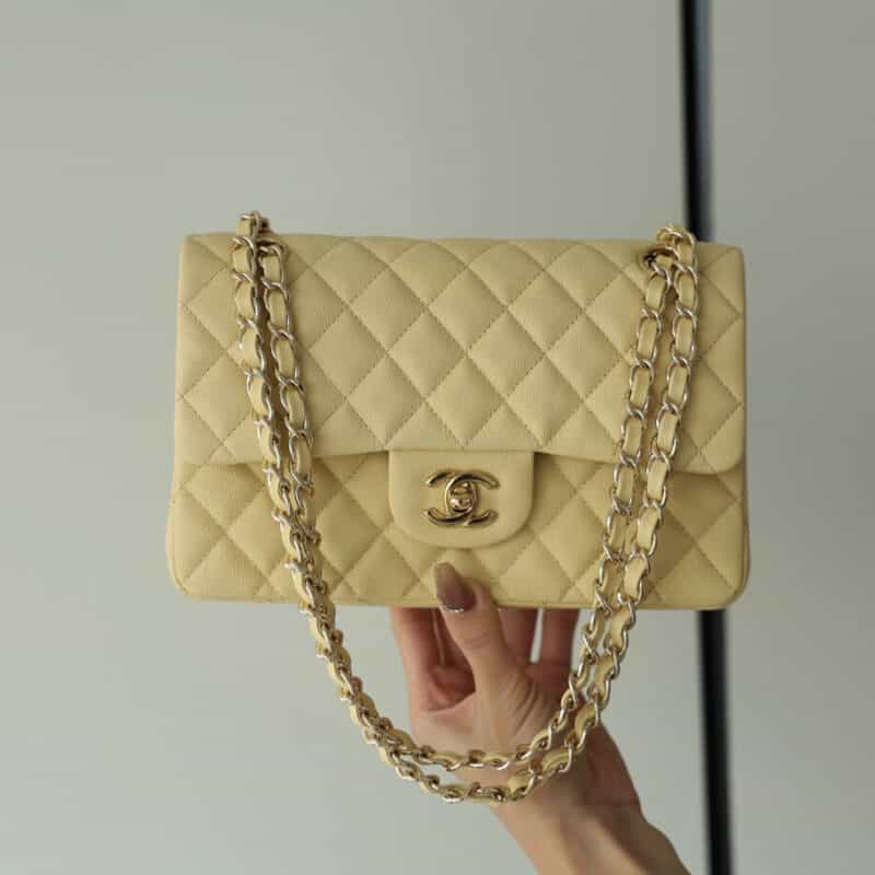 Chanel CF23 Classic flap bag A01113鸡蛋黄球纹牛皮金扣
