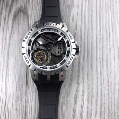 全新罗杰杜彼碳纤维陀飞轮EXCALIBUR(王者系列)DBEX0577罗杰杜比RD.509SQ型陀飞轮手动芯腕表