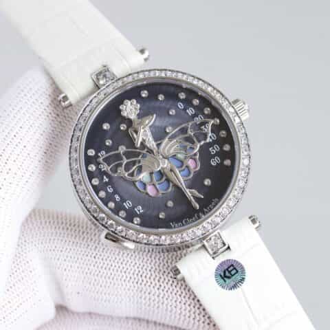 梵克雅宝诗意复杂功能系列石英机芯圈口镶嵌47粒施华洛世奇腕表