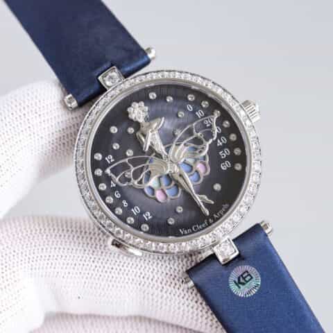 梵克雅宝诗意复杂功能系列石英机芯圈口镶嵌47粒施华洛世奇腕表