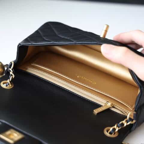 Chanel Flap Bag CF羊皮大Mini金球包 AS1787黑色