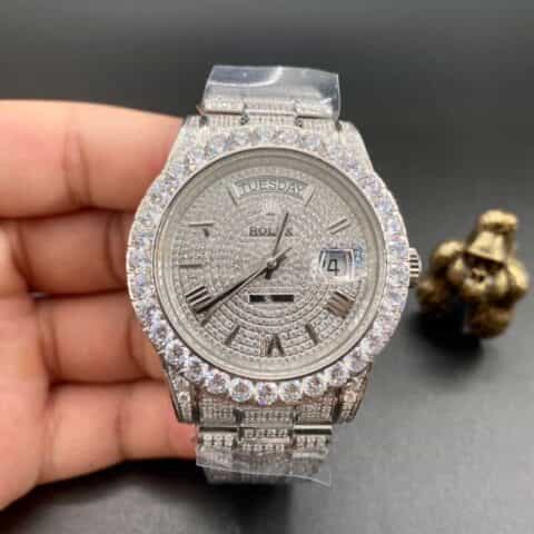 劳力士日志满钻土豪版劳力士奢华18k纳米镶嵌施华洛世奇水晶钻腕表