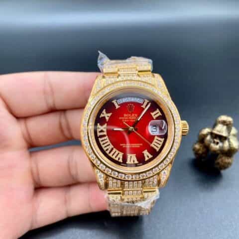劳力士日志满钻土豪版劳力士奢华18k纳米镶嵌施华洛世奇水晶钻腕表