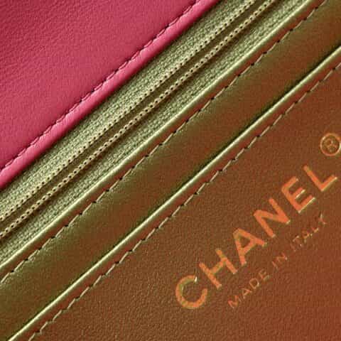 Chanel Flap Bag CF羊皮大Mini金球包 AS1787玫红