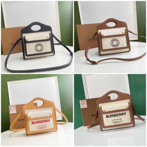 Burberry巴宝莉双色帆布托特包80324061