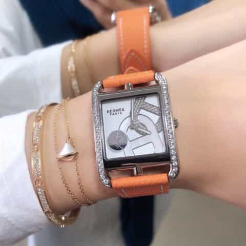 牛皮表带:爱马仕Hermes“锚链”图案腕表