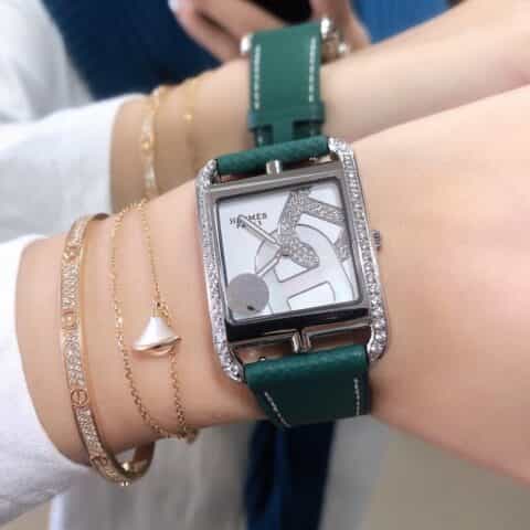 牛皮表带:爱马仕Hermes“锚链”图案腕表