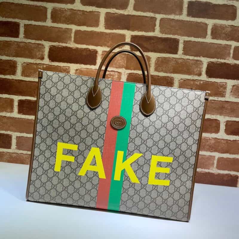 GUCCI古驰“Fake/Not”印花托特包630353