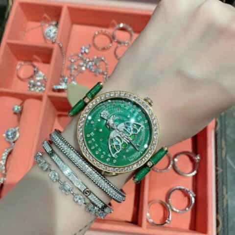 梵克雅宝诗意复杂功能系列石英机芯圈口镶嵌47粒施华洛世奇腕表