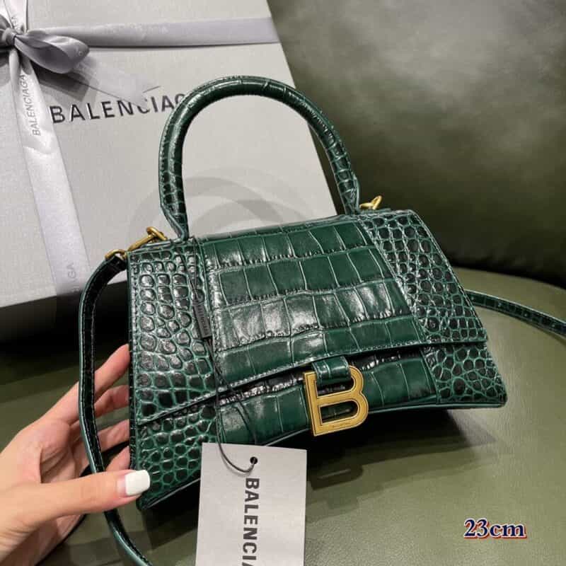 Balenciaga Hourglass X 鳄鱼纹沙漏包 593546绿色