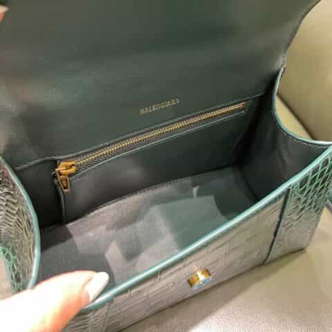 Balenciaga Hourglass X 鳄鱼纹沙漏包 593546绿色