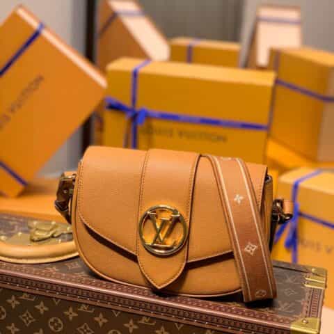 Louis Vuitton LV Pont 9 Soft 马鞍包 M58729金橘色