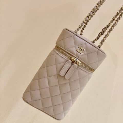 Chanel香奈儿 纯原厂牛皮链条手机包 AP2084裸粉色