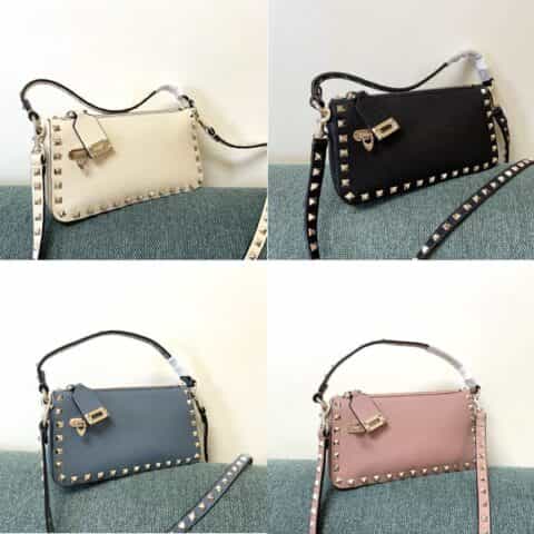 Valentino华伦天奴Garavani Rockstud 小号粒面小牛皮斜挎包5500