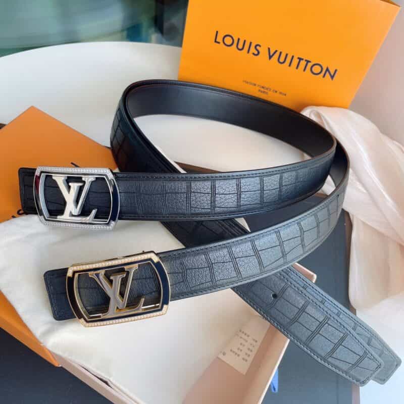 LV/路易威登  采用稀缺鹿皮镶嵌4.0cm腰带