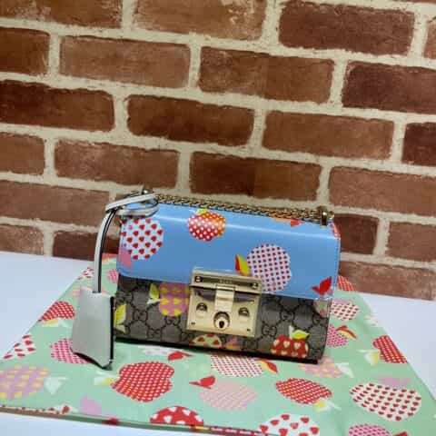 GUCCI古驰Padlock系列心苹果图案小号肩背包409487