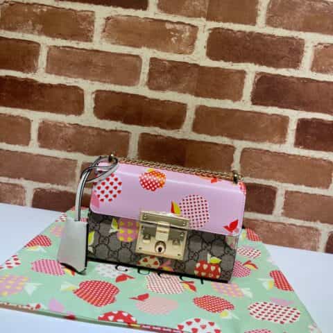 GUCCI古驰Padlock系列心苹果图案小号肩背包409487