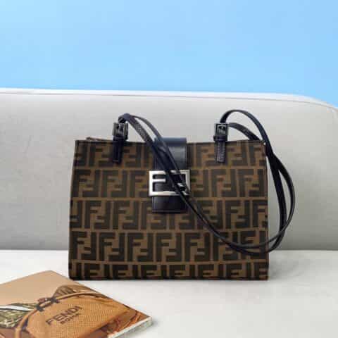 FENDI芬迪复古标志性logo帆布老花TOTE包8316S