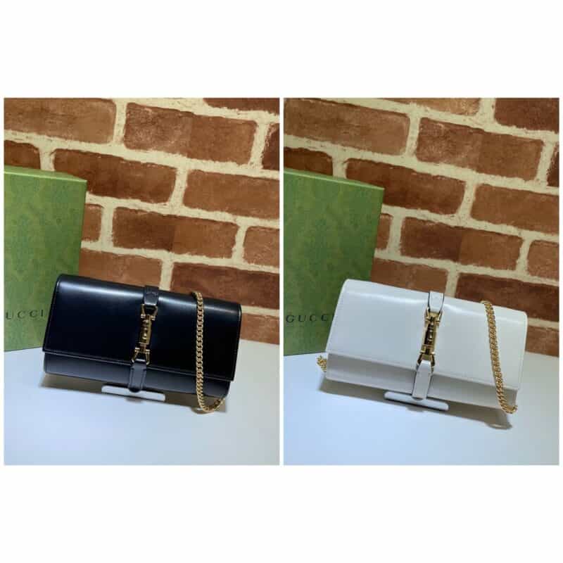 GUCCI古驰Jackie 1961系列鸵鸟皮链带钱包652681