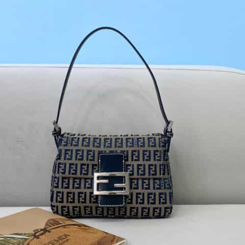 FENDI芬迪中古迷你小双F logo腋下包8352