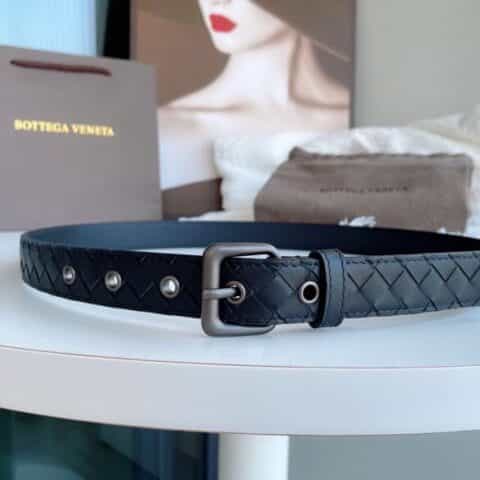 Bottega Veneta葆蝶家  牛皮手工编织工艺女款BV精品腰带