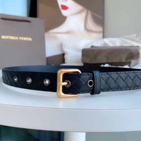 Bottega Veneta葆蝶家  牛皮手工编织工艺女款BV精品腰带