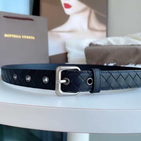 Bottega Veneta葆蝶家  牛皮手工编织工艺女款BV精品腰带