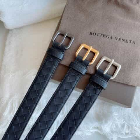 Bottega Veneta葆蝶家  牛皮手工编织工艺女款BV精品腰带