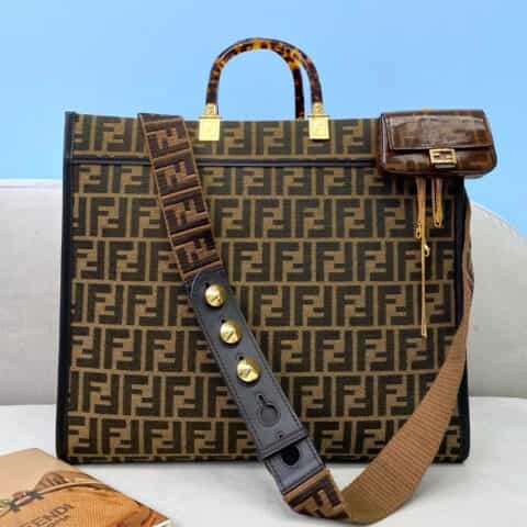 FENDI芬迪老花系列帆布购物袋8266B