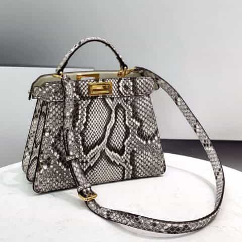 FENDI芬迪蟒蛇皮peekaboo手袋80023S 80023L