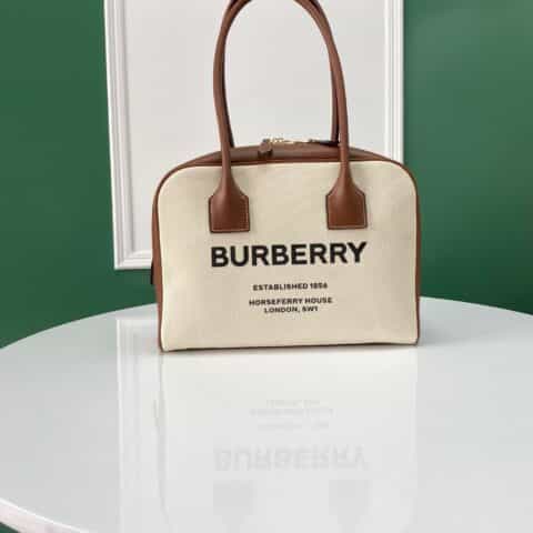 Burberry巴宝莉新款女士帆布手提包