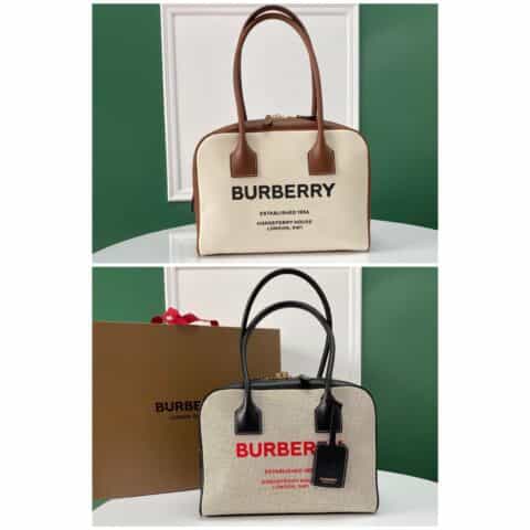 Burberry巴宝莉新款女士帆布手提包