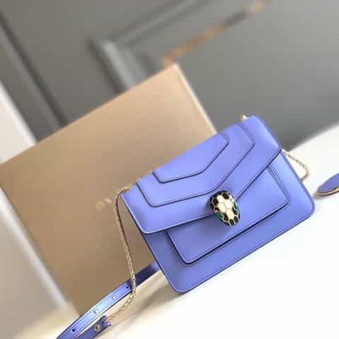 BVLGARI宝格丽意大利小牛皮蛇头双层肩背包289672