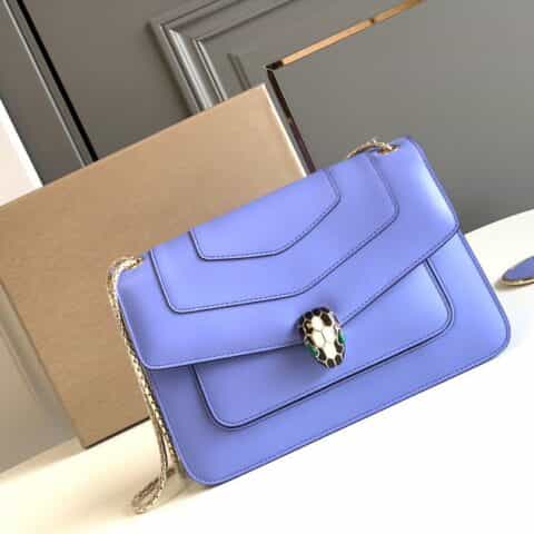 BVLGARI宝格丽小牛皮蛇头双层肩背包290323