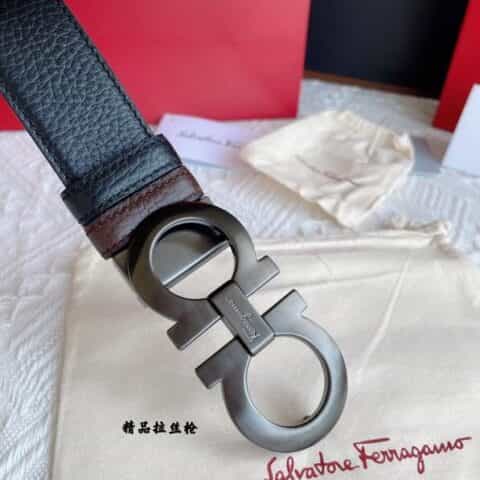Ferragam菲拉格慕   精致倒8字挂扣款发发发腰带3.5cm