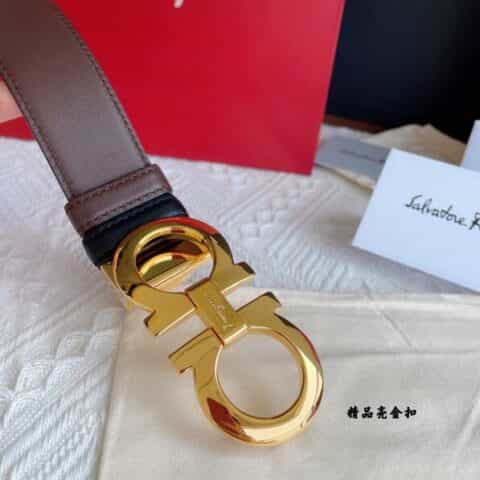 Ferragam菲拉格慕   精致倒8字挂扣款发发发腰带3.5cm