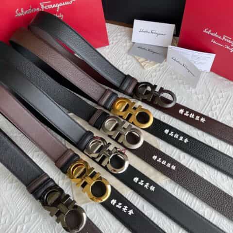 Ferragam菲拉格慕   精致倒8字挂扣款发发发腰带3.5cm