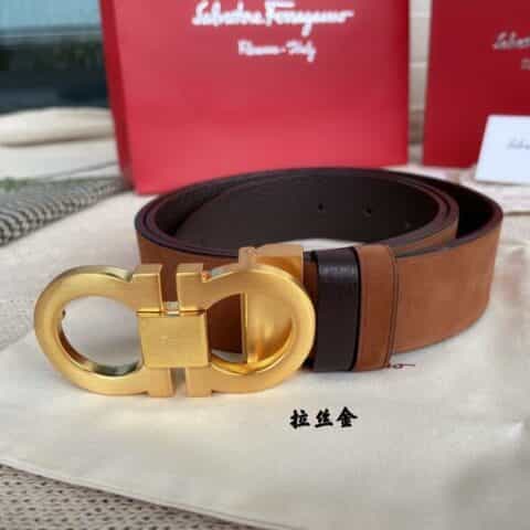 Ferragam菲拉格慕  意大利进口牛皮3.5cm腰带