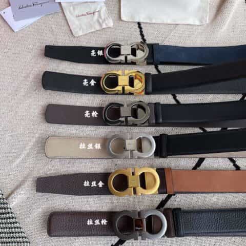 Ferragam菲拉格慕  意大利进口牛皮3.5cm腰带