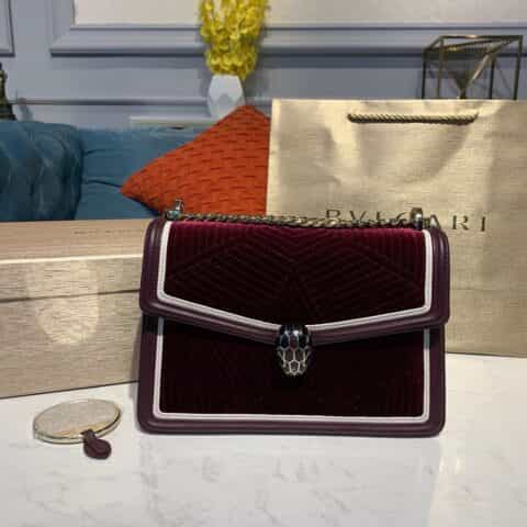 BVLGARI宝格丽线形小牛皮边饰Serpenti Diamond Blast 肩背包288124 288126