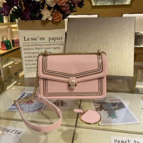 BVLGARI宝格丽Serpenti Diamond Blast系列小牛皮肩背包288656