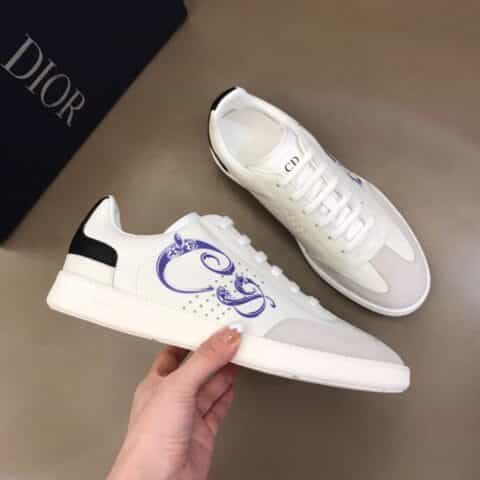 DIOR迪奥    黑色光滑牛皮革搭配绒面革B01 运动鞋