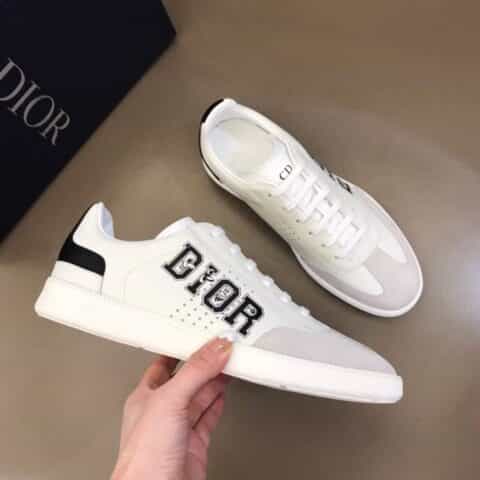 DIOR迪奥    黑色光滑牛皮革搭配绒面革B01 运动鞋
