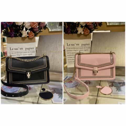 BVLGARI宝格丽Serpenti Diamond Blast系列小牛皮肩背包288656