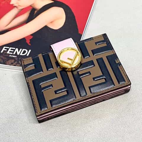 FENDI芬迪标志F造型老花风琴卡包0260