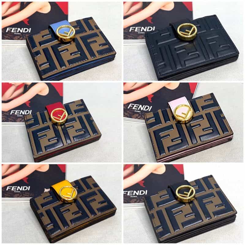 FENDI芬迪标志F造型老花风琴卡包0260