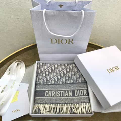 Dior迪奥经典老花 Oblique 印花新版羊绒围巾01CDO309I093_C340