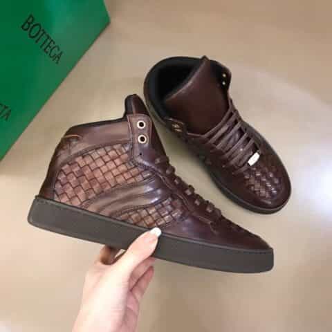 BottegaVenetaBV葆蝶家    B 家原单精品，男士秋冬高帮编织休闲鞋