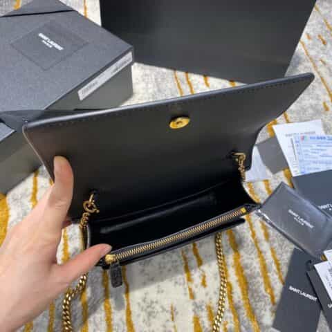 Saint laurent Ysl Sunset Woc 19 鳄鱼纹日落包 533026黑色金扣