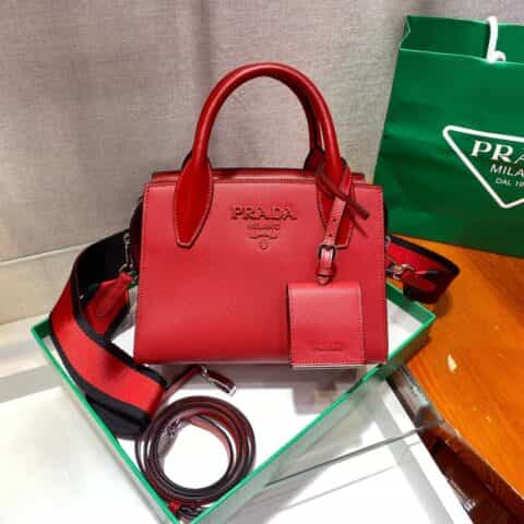 Prada Saffiano皮革手提包 1BA269红色